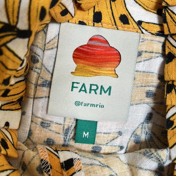 Farm rio medium banana print crossover halter backless jumpsuit . - Picture 4 of 12